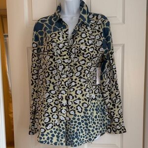 Equipment Animal Print Button-Up Shirt. BNWT Size Medium. Leopard print. Silk.